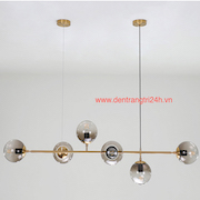 Đèn Thả Bàn ăn dài 6 cầu thuỷ tinh TTK107N6 D1200xR250